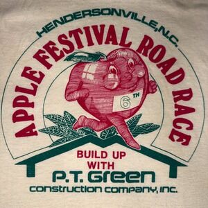 VTG 80s Apple Festival Race T Shirt Lg Hanes Single Stitch Hendersonville NC